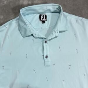 FootJoy  Polo Shirt Mens M 18 Holes Lisle Self Collar Golf FJ Stretch Fabric